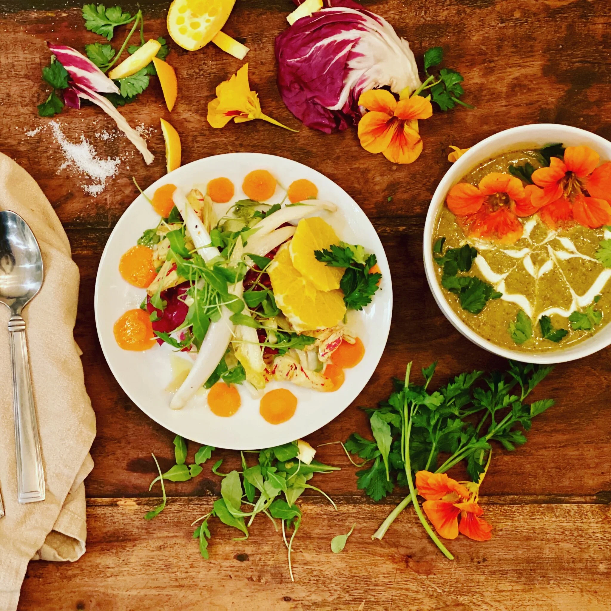 Beautifully plated dishes by Chef BRT